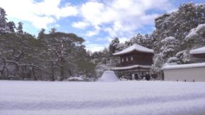 世界文化遺産 雪化粧した銀閣寺